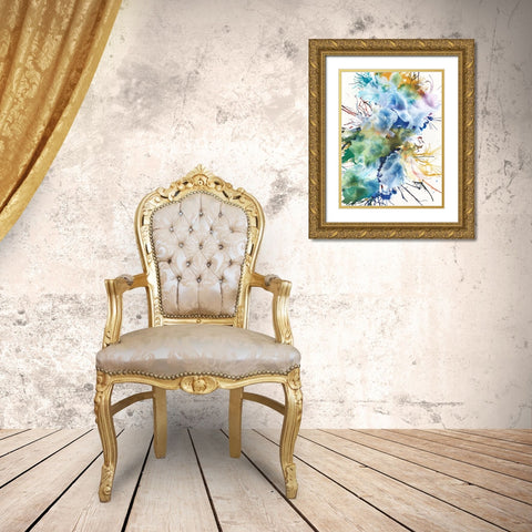 Like An Iris I Gold Ornate Wood Framed Art Print with Double Matting by Fuchs, Jodi