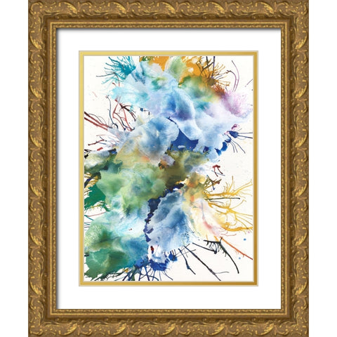 Like An Iris I Gold Ornate Wood Framed Art Print with Double Matting by Fuchs, Jodi