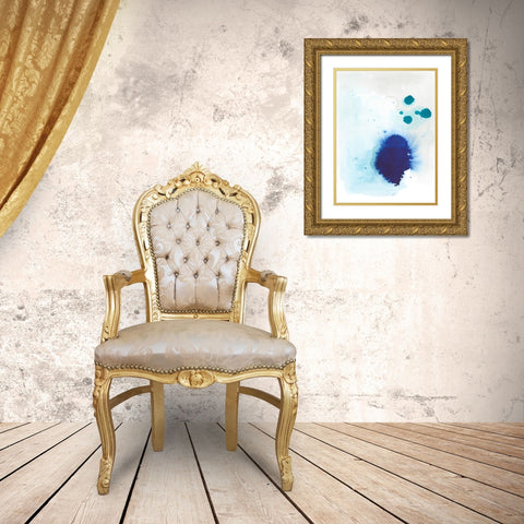 Spare Blue I Gold Ornate Wood Framed Art Print with Double Matting by Fuchs, Jodi
