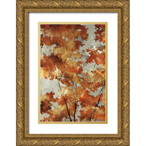 Autumns Gold Gold Ornate Wood Framed Art Print with Double Matting by Edmunds, Sydney