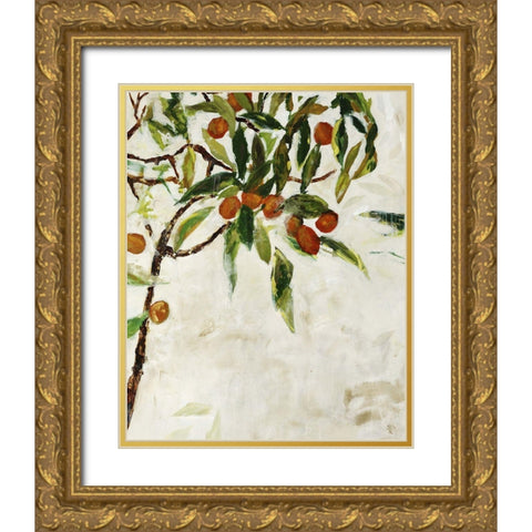 Kumquat Tree Gold Ornate Wood Framed Art Print with Double Matting by Maas, Jodi