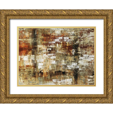 Brick Wall Gold Ornate Wood Framed Art Print with Double Matting by Henry, Alexys