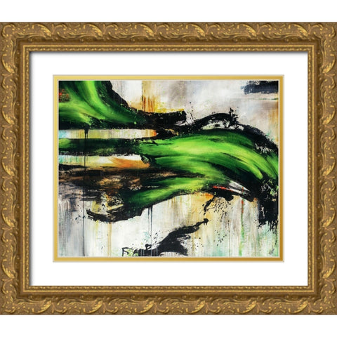 Emerald Splash Gold Ornate Wood Framed Art Print with Double Matting by Drotar, Rikki