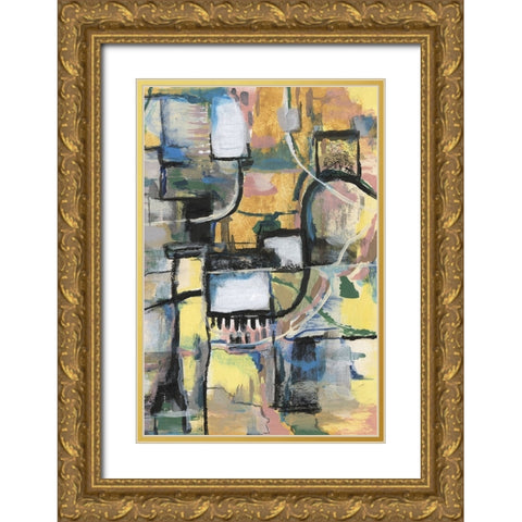 Memory Screen II Gold Ornate Wood Framed Art Print with Double Matting by Willett, Michael