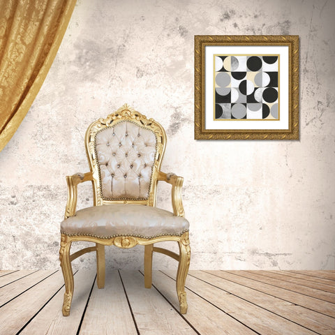 Circle Quadrants II Gold Ornate Wood Framed Art Print with Double Matting by Willett, Michael