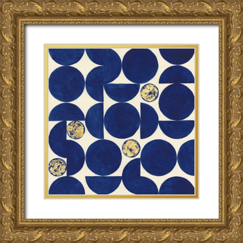 Indigo Hemispheres II Gold Ornate Wood Framed Art Print with Double Matting by Willett, Michael