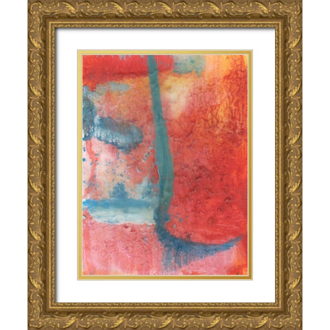 Spring Step II Gold Ornate Wood Framed Art Print with Double Matting by Kaelber, Renee