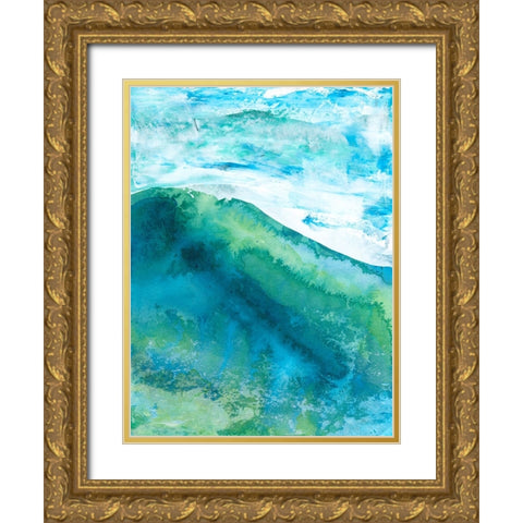 New Air I Gold Ornate Wood Framed Art Print with Double Matting by Kaelber, Renee