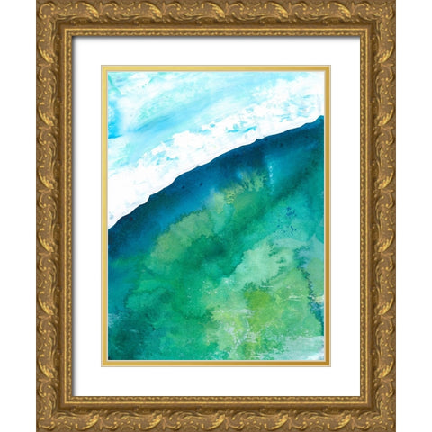 New Air II Gold Ornate Wood Framed Art Print with Double Matting by Kaelber, Renee