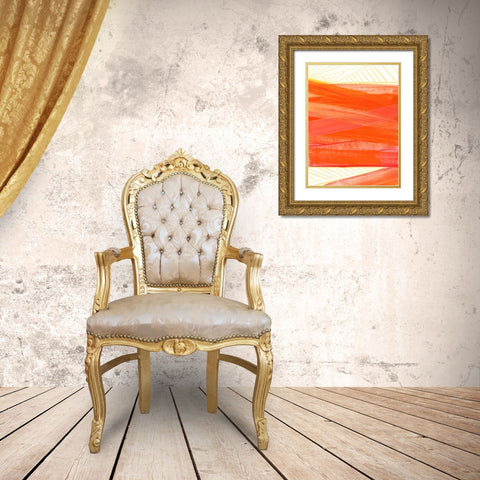 Warm Rays II Gold Ornate Wood Framed Art Print with Double Matting by Kaelber, Renee