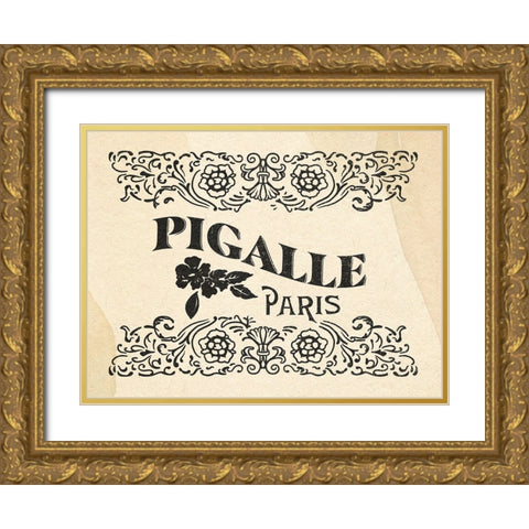 Antique French Label III Gold Ornate Wood Framed Art Print with Double Matting by Green, Jacob