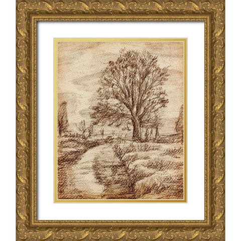 Forest View III Gold Ornate Wood Framed Art Print with Double Matting by Wang, Melissa