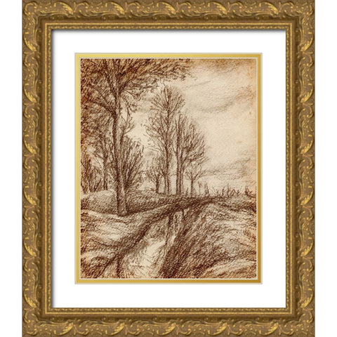 Forest View IV Gold Ornate Wood Framed Art Print with Double Matting by Wang, Melissa