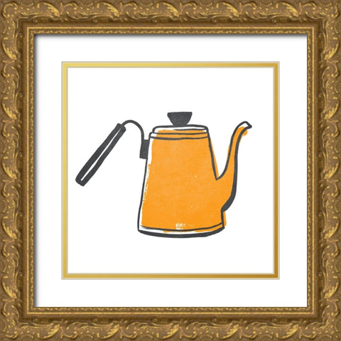 Coffee Kitsch VII Gold Ornate Wood Framed Art Print with Double Matting by Vess, June Erica