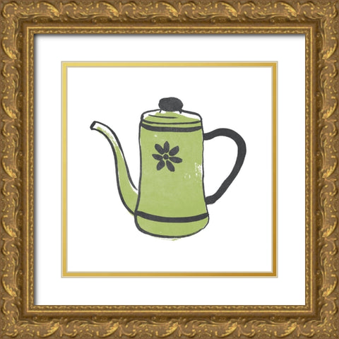 Coffee Kitsch VIII Gold Ornate Wood Framed Art Print with Double Matting by Vess, June Erica