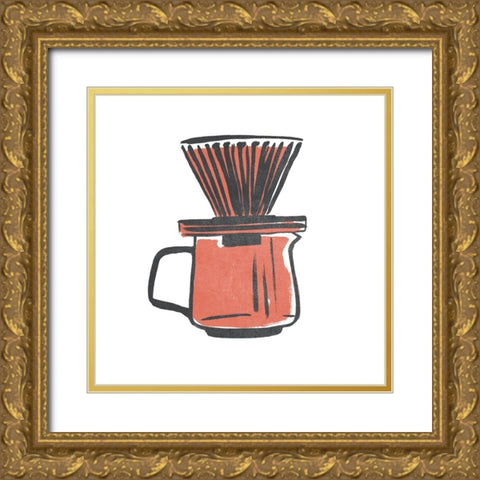 Coffee Kitsch IX Gold Ornate Wood Framed Art Print with Double Matting by Vess, June Erica