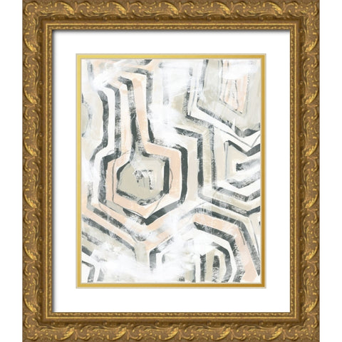 Sand Glyphs I Gold Ornate Wood Framed Art Print with Double Matting by Vess, June Erica