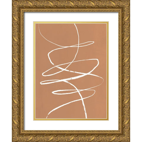 Terracotta Drift II Gold Ornate Wood Framed Art Print with Double Matting by Warren, Annie