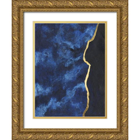 Gilt Indigo I Gold Ornate Wood Framed Art Print with Double Matting by Willett, Michael