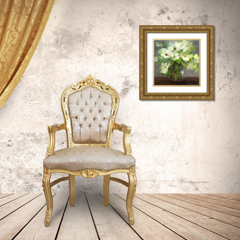 Nasturtiums II Gold Ornate Wood Framed Art Print with Double Matting by Finch, Sheila