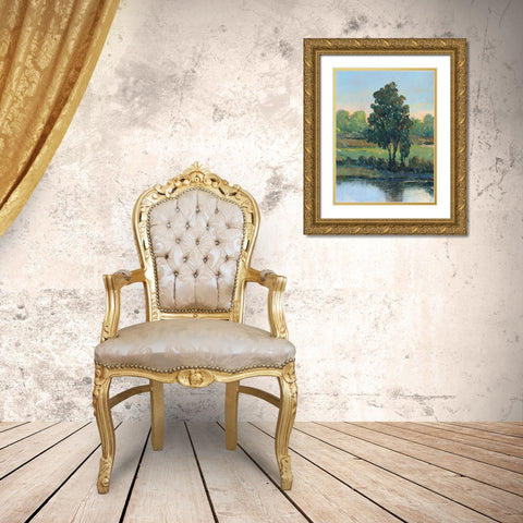 Tree by the Riverbank I Gold Ornate Wood Framed Art Print with Double Matting by OToole, Tim