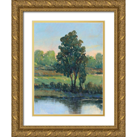 Tree by the Riverbank I Gold Ornate Wood Framed Art Print with Double Matting by OToole, Tim