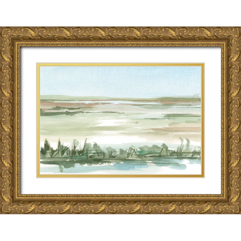 Peaceful Lowland II Gold Ornate Wood Framed Art Print with Double Matting by Harper, Ethan