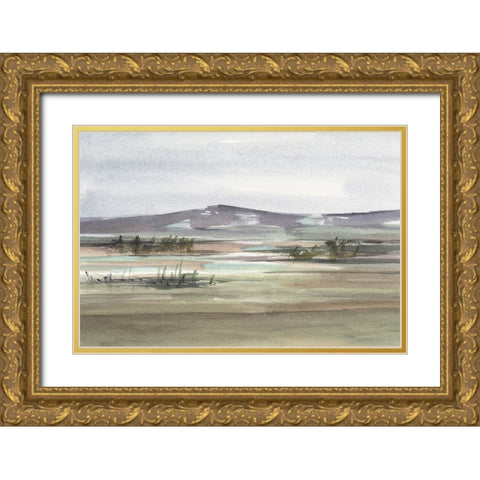 Muted Marsh I Gold Ornate Wood Framed Art Print with Double Matting by Harper, Ethan
