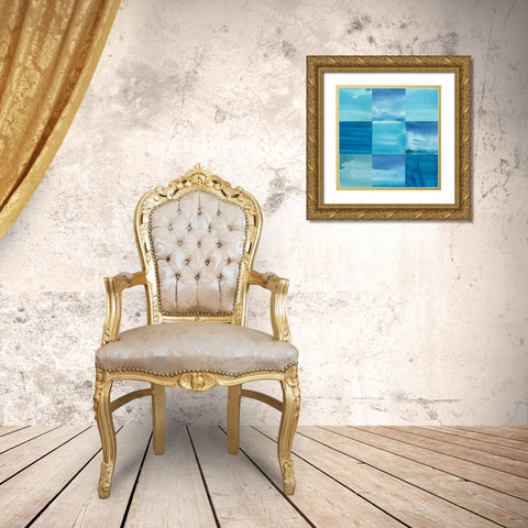 Blue Jean Blues II Gold Ornate Wood Framed Art Print with Double Matting by Longley, Alicia