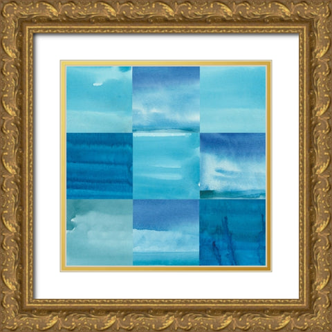 Blue Jean Blues II Gold Ornate Wood Framed Art Print with Double Matting by Longley, Alicia