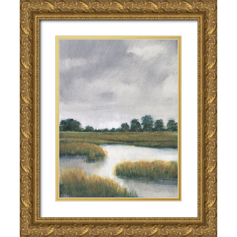 Salt Marshes II Gold Ornate Wood Framed Art Print with Double Matting by OToole, Tim