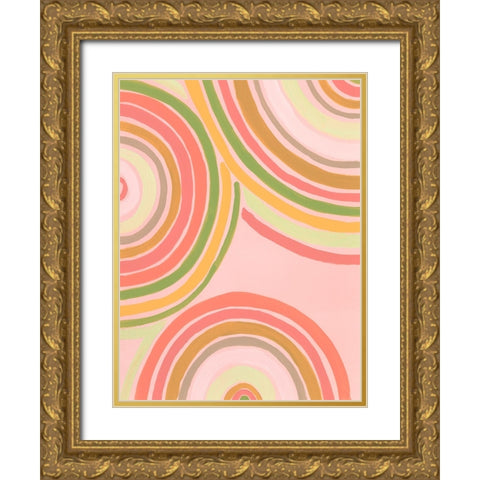 Abstract Rainbow I Gold Ornate Wood Framed Art Print with Double Matting by Moore, Regina