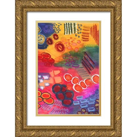 Vivaciously Changing II Gold Ornate Wood Framed Art Print with Double Matting by Moore, Regina