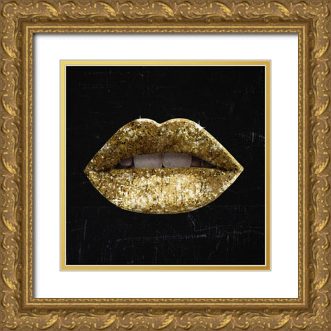 Glam Kiss III Gold Ornate Wood Framed Art Print with Double Matting by Barnes, Victoria