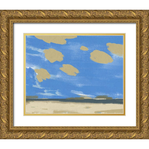 Textured Beachscape I Gold Ornate Wood Framed Art Print with Double Matting by Green, Jacob