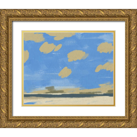 Textured Beachscape II Gold Ornate Wood Framed Art Print with Double Matting by Green, Jacob