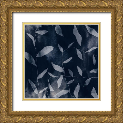 Shadowy Vines I Gold Ornate Wood Framed Art Print with Double Matting by Barnes, Victoria