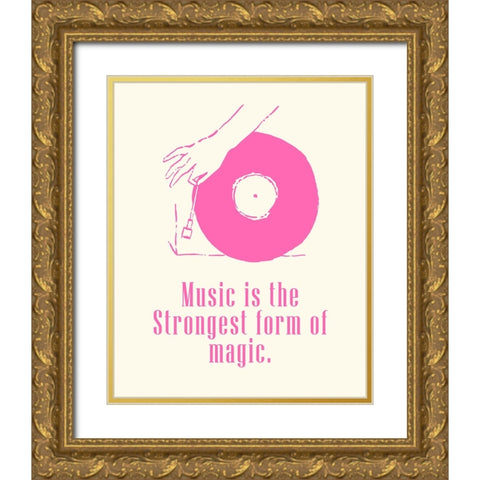 Sweet Melody IV Gold Ornate Wood Framed Art Print with Double Matting by Wang, Melissa