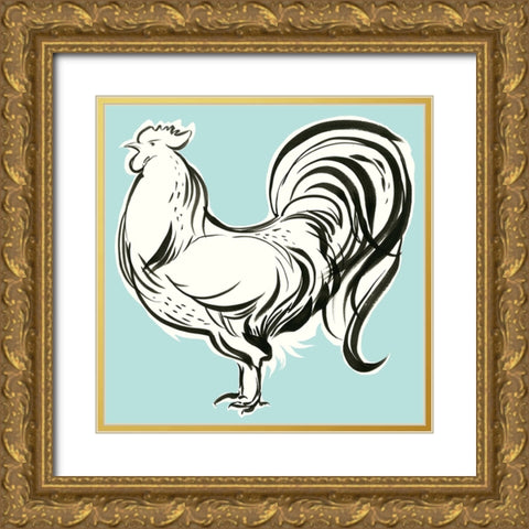 Galliformes II Gold Ornate Wood Framed Art Print with Double Matting by Marr, Laura