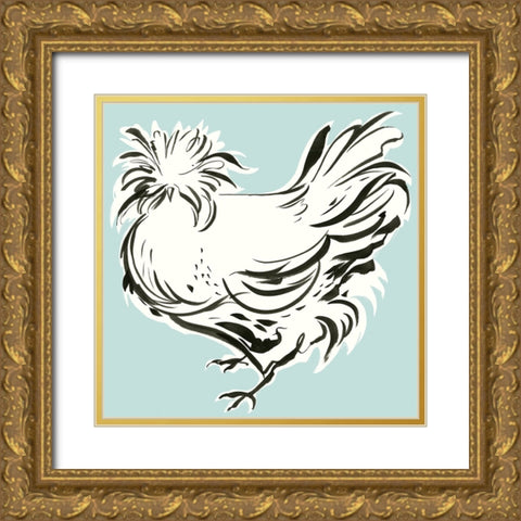 Galliformes III Gold Ornate Wood Framed Art Print with Double Matting by Marr, Laura