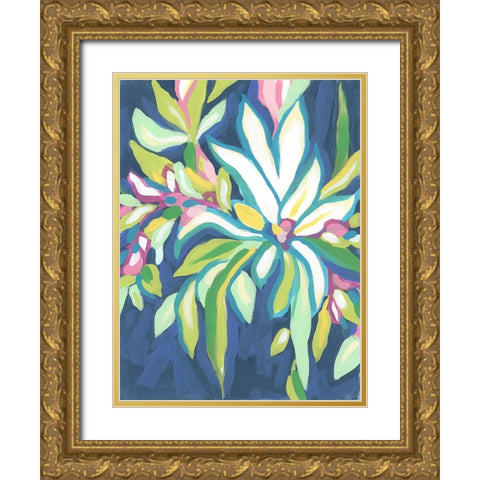 Blue Tropics IV Gold Ornate Wood Framed Art Print with Double Matting by Vess, June Erica