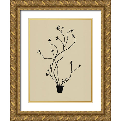 Spring Sprig Vase II Gold Ornate Wood Framed Art Print with Double Matting by Green, Jacob