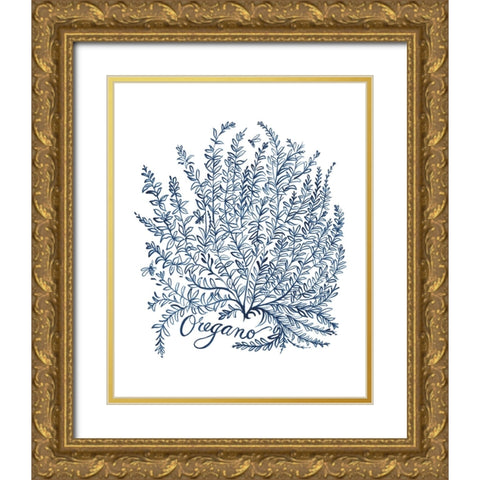 Summer Herb Garden Sketches II Gold Ornate Wood Framed Art Print with Double Matting by Marr, Laura