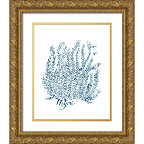 Summer Herb Garden Sketches IV Gold Ornate Wood Framed Art Print with Double Matting by Marr, Laura