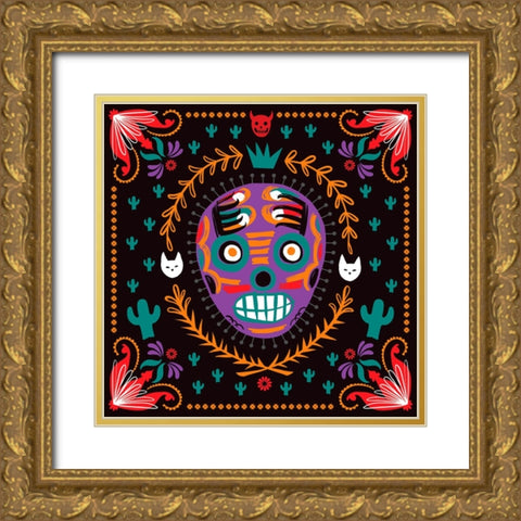 Lucha Libre I Gold Ornate Wood Framed Art Print with Double Matting by Marr, Laura