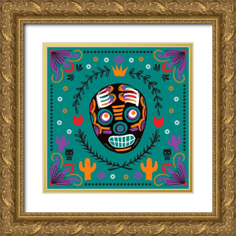 Lucha Libre II Gold Ornate Wood Framed Art Print with Double Matting by Marr, Laura