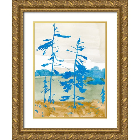Cerulean Spruce I Gold Ornate Wood Framed Art Print with Double Matting by Green, Jacob