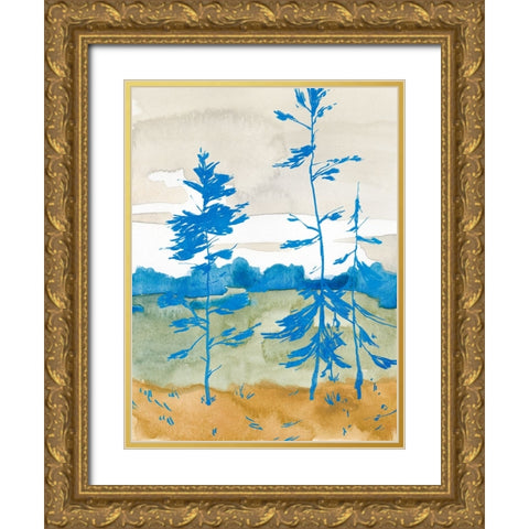 Cerulean Spruce II Gold Ornate Wood Framed Art Print with Double Matting by Green, Jacob