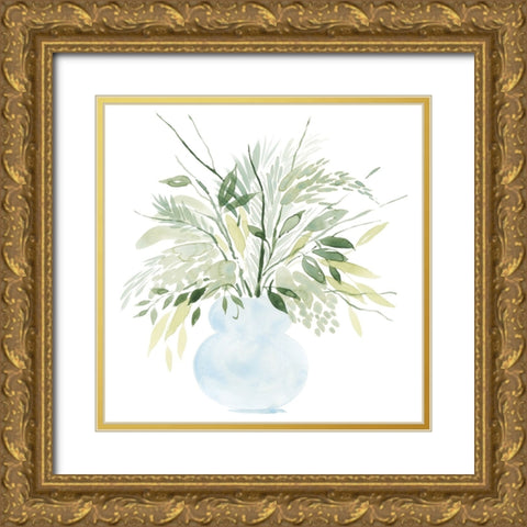 Greenery Bouquet I Gold Ornate Wood Framed Art Print with Double Matting by Popp, Grace