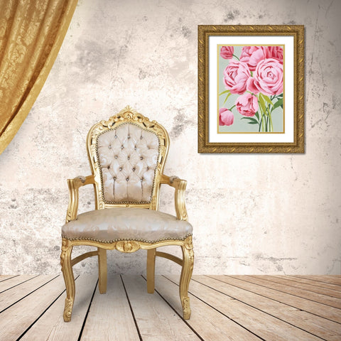 This Years Peonies I Gold Ornate Wood Framed Art Print with Double Matting by Popp, Grace